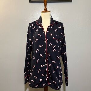 J. Crew Candy Cane Pajama Top